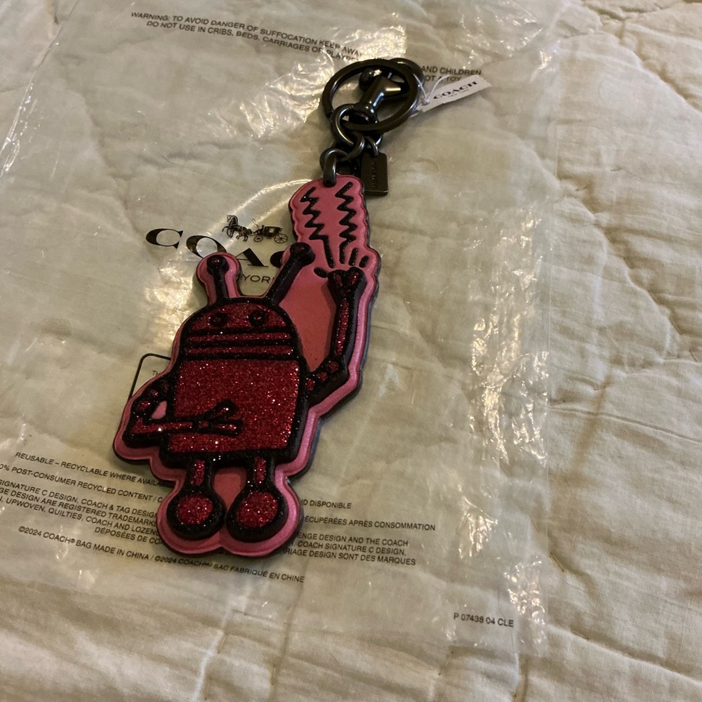 Coach X Keith Haring Robot Bag Charm Rare - Picture 2 of 14